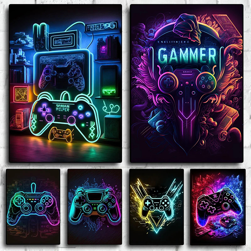 Esports Gaming Youtube - Modern Neon Pop Cool Gaming Wall