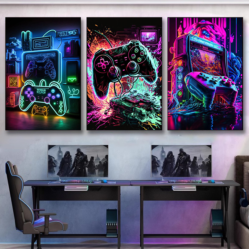 Modern Neon Pop Cool Gaming Wa - Esports Gaming Youtube ulasan dan harga