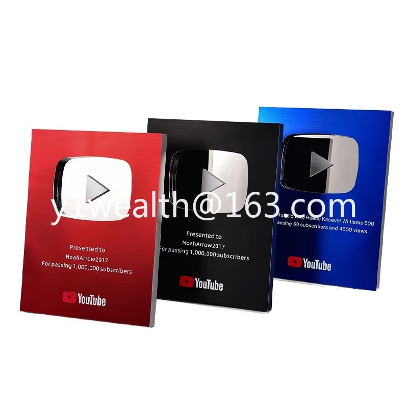 Custom Play Button Silver Gold - Esports Gaming Trophy ulasan dan harga
