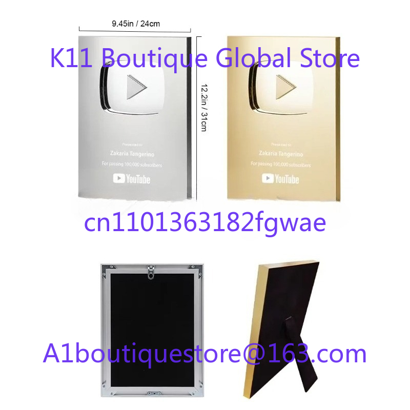 Custom Play Button Silver Gold - Esports Gaming Trophy ulasan dan harga