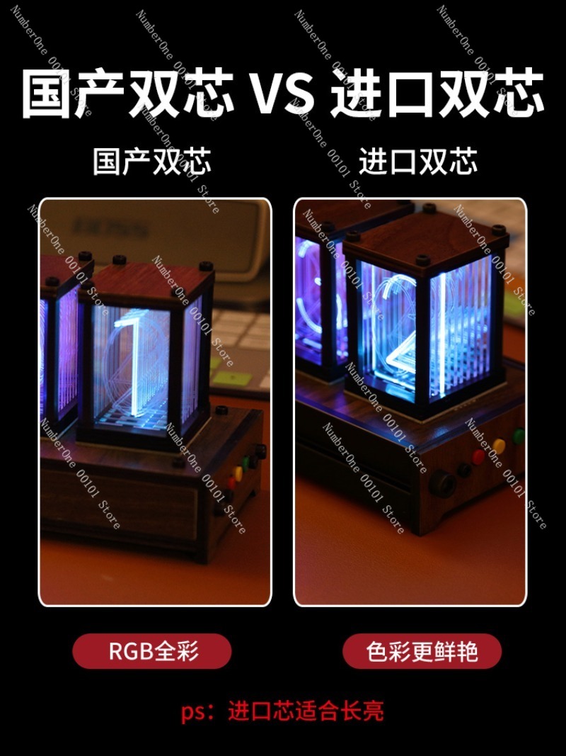 RGB Glow Tube Clock, LED Light - Esports Gaming Youtube ulasan dan harga