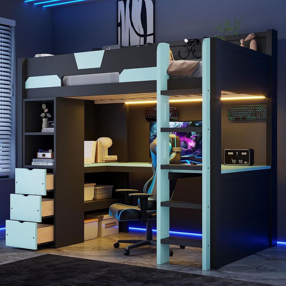 Twin Size Gaming Loft Bed with - Esports Gaming Bed ulasan dan harga