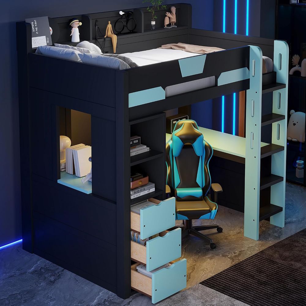 Twin Size Gaming Loft Bed with - Esports Gaming Bed ulasan dan harga