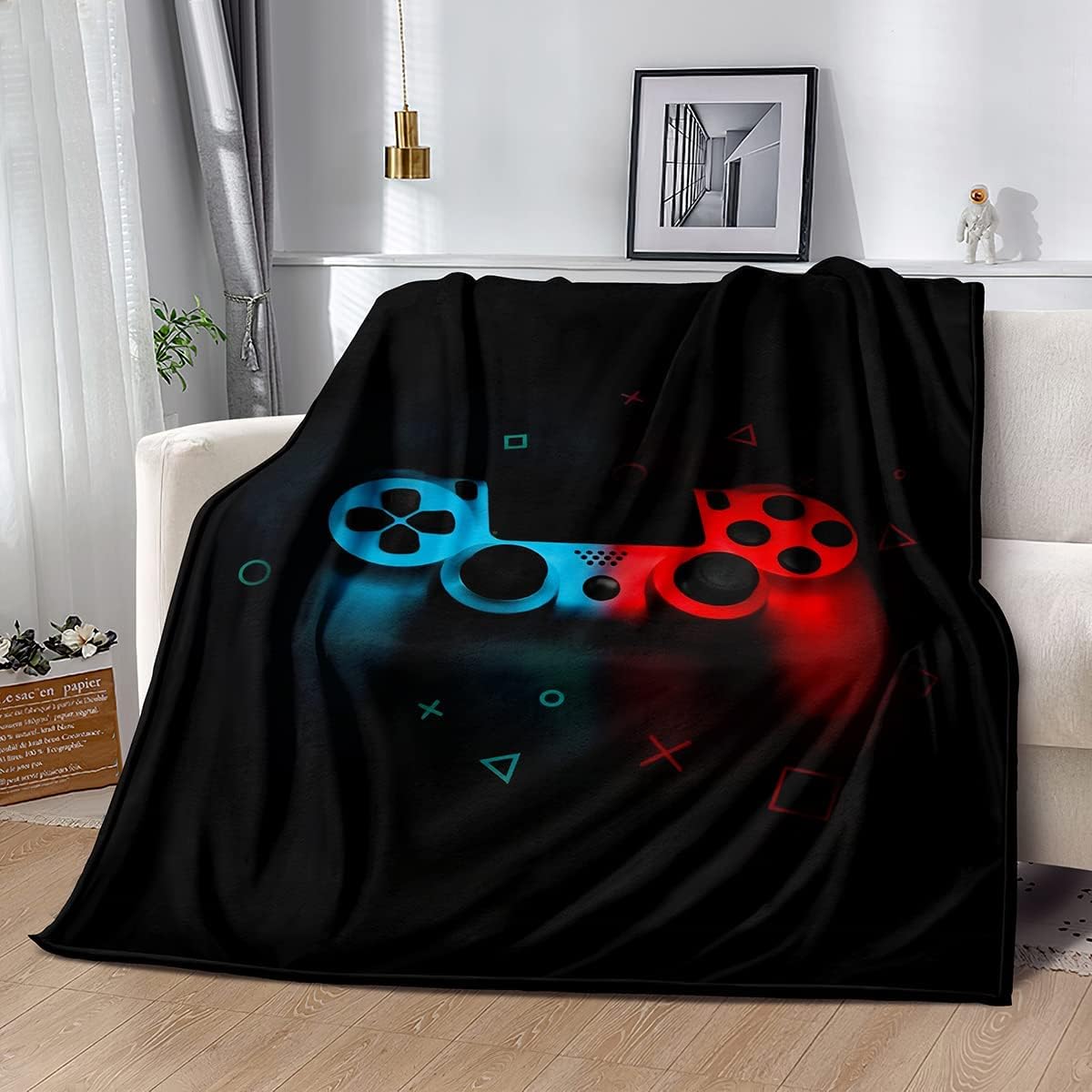 Gaming Pattern Fleece Throw Bl - Esports Gaming Bed ulasan dan harga